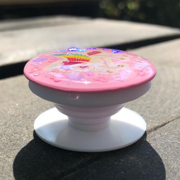 Handmade Kawaii Lisa Frank Pegasus Phone Grip - Picture 5 of 12